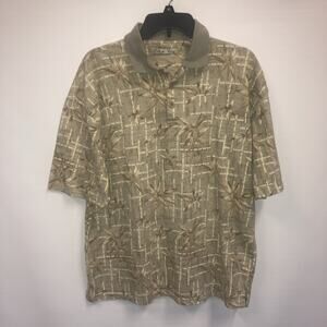 Batck Bay Button Up Adult Large Multicolor Short Sleeve Mens Cotton Blend Polo